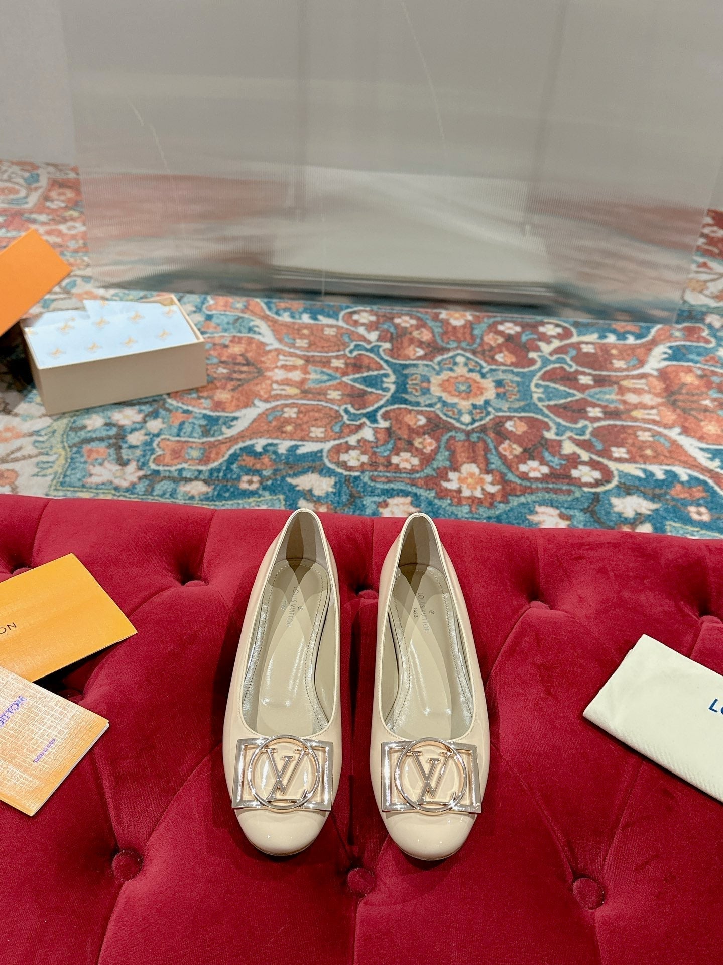 Louis Vuitton Shake Flat Ballerina Beige Lambskin