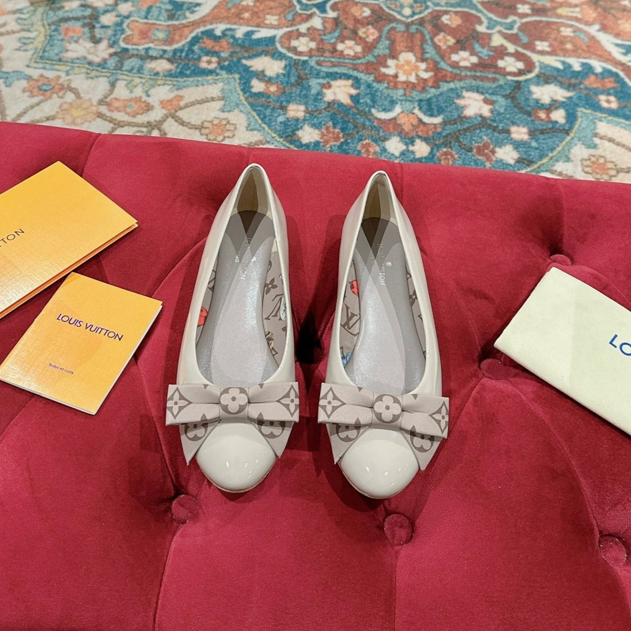 Louis Vuitton Popi Flat Ballerina Cosmic Latte Cowhide