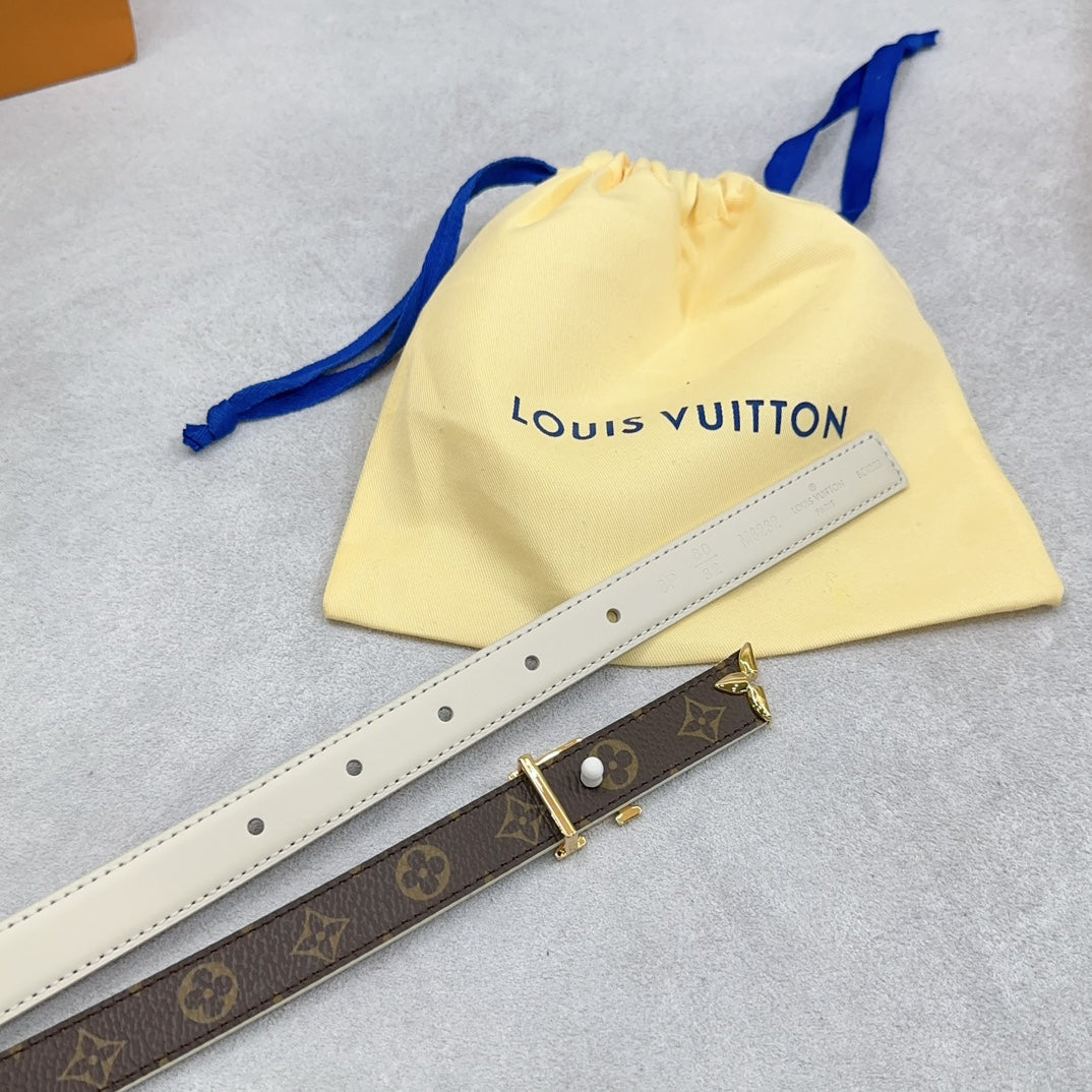 Louis Vuitton Pretty 20mm Reversible Belt Cream Calfskin