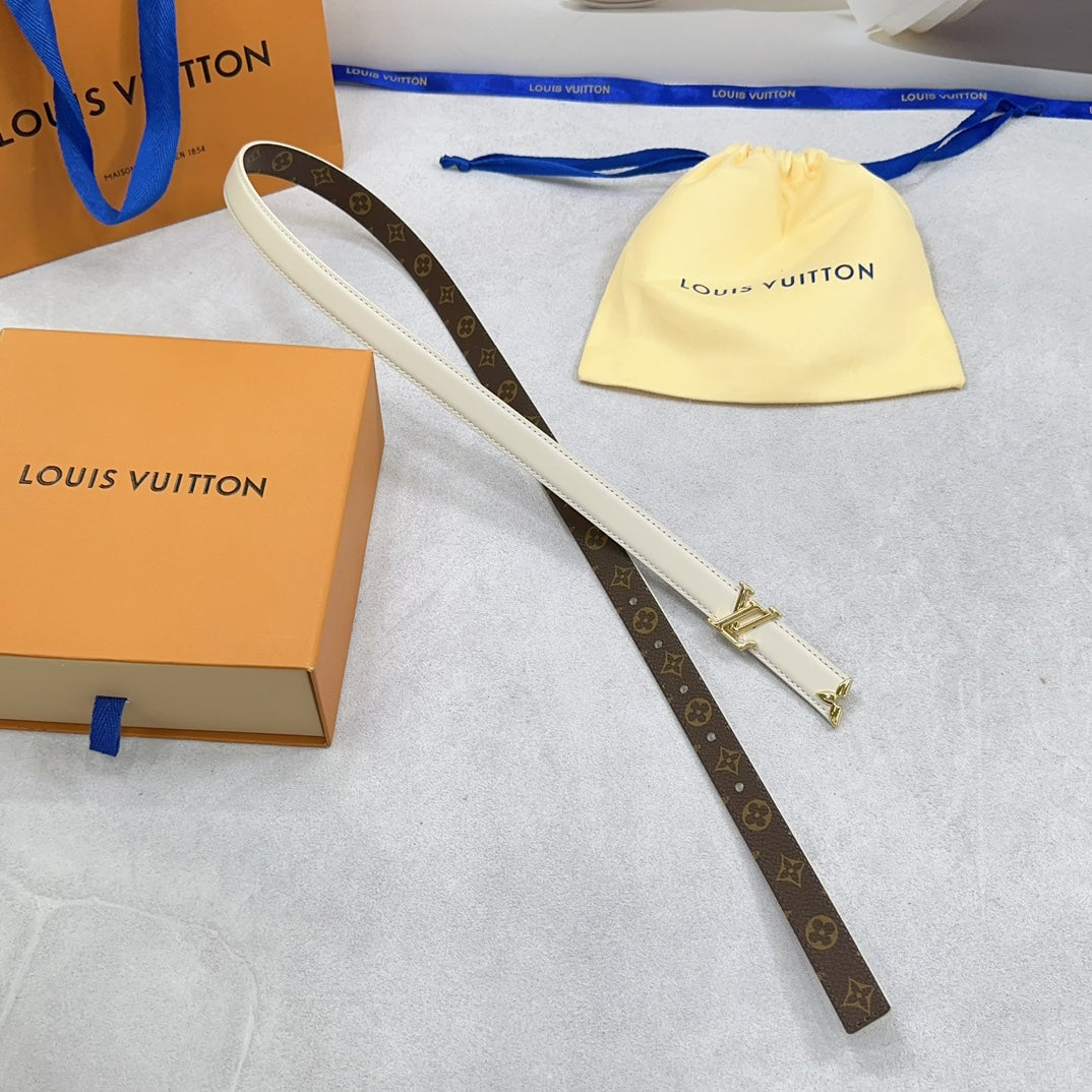 Louis Vuitton Pretty 20mm Reversible Belt Cream Calfskin