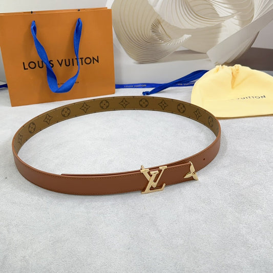 Louis Vuitton Pretty 30mm Reversible Belt Brown Calfskin