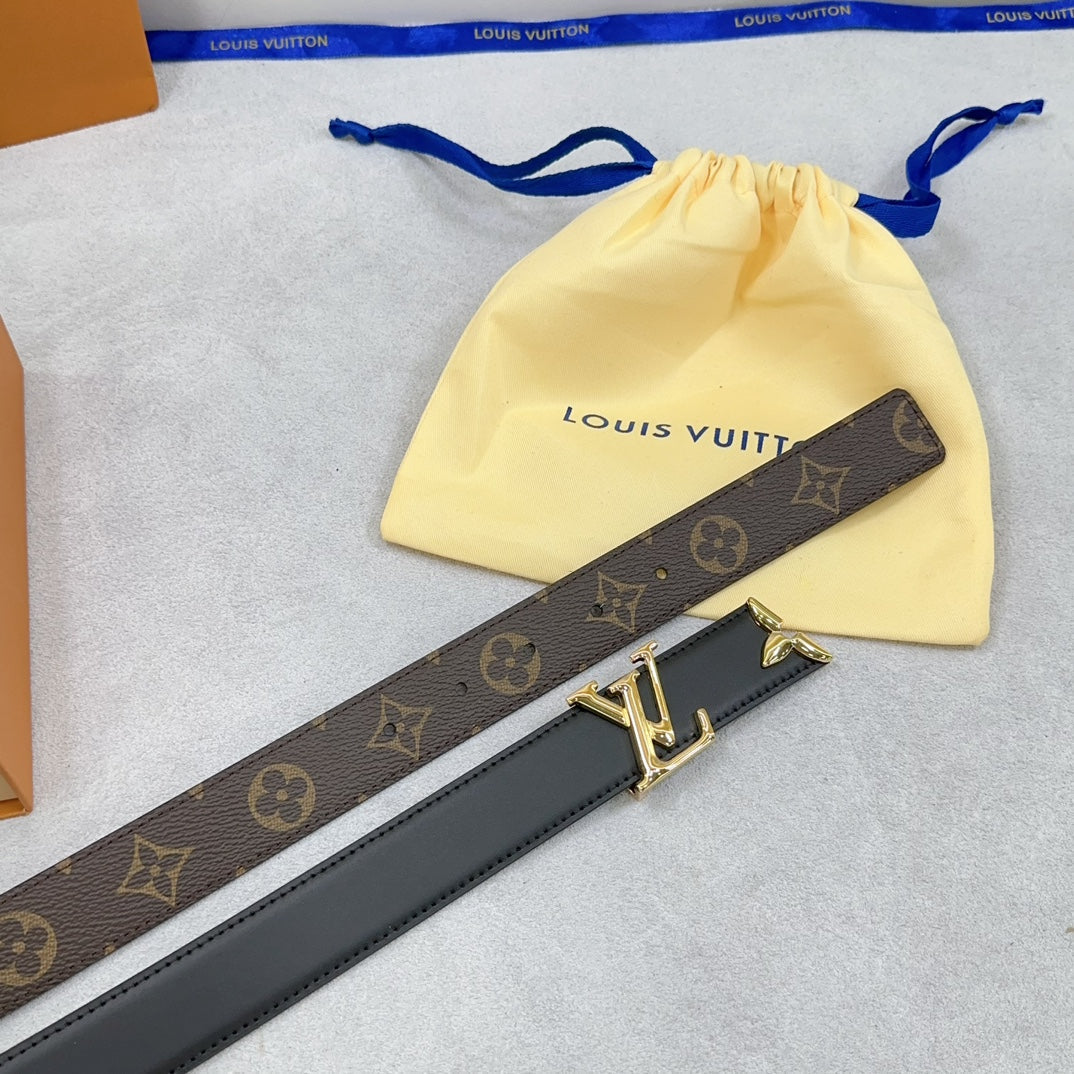 Louis Vuitton Pretty 30mm Reversible Belt Black Calfskin