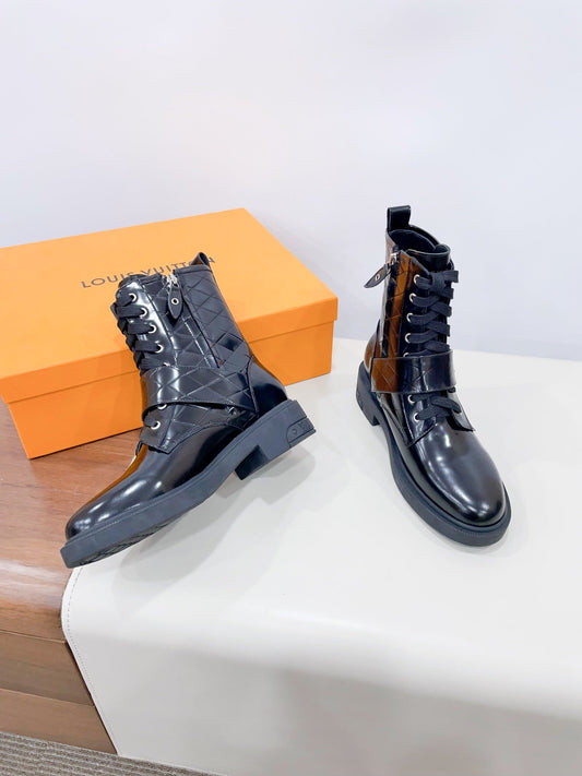 Louis Vuitton Westside Ankle Boot Glossy Black Calfskin