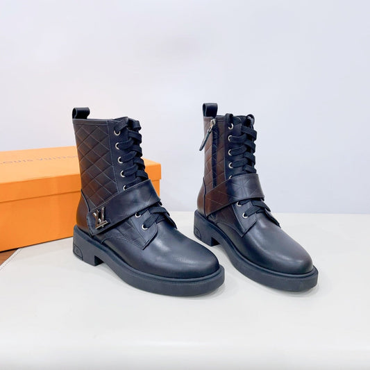 Louis Vuitton Westside Ankle Boot Plain Black Calfskin