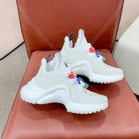 Louis Vuitton Archlight Sports Shoes White With Gray Border Calfskin