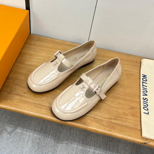 Louis Vuitton Soho Flat Mary Jane Beige Calfskin