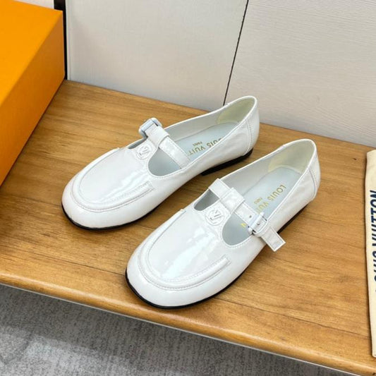 Louis Vuitton Soho Flat Mary Jane White Calfskin