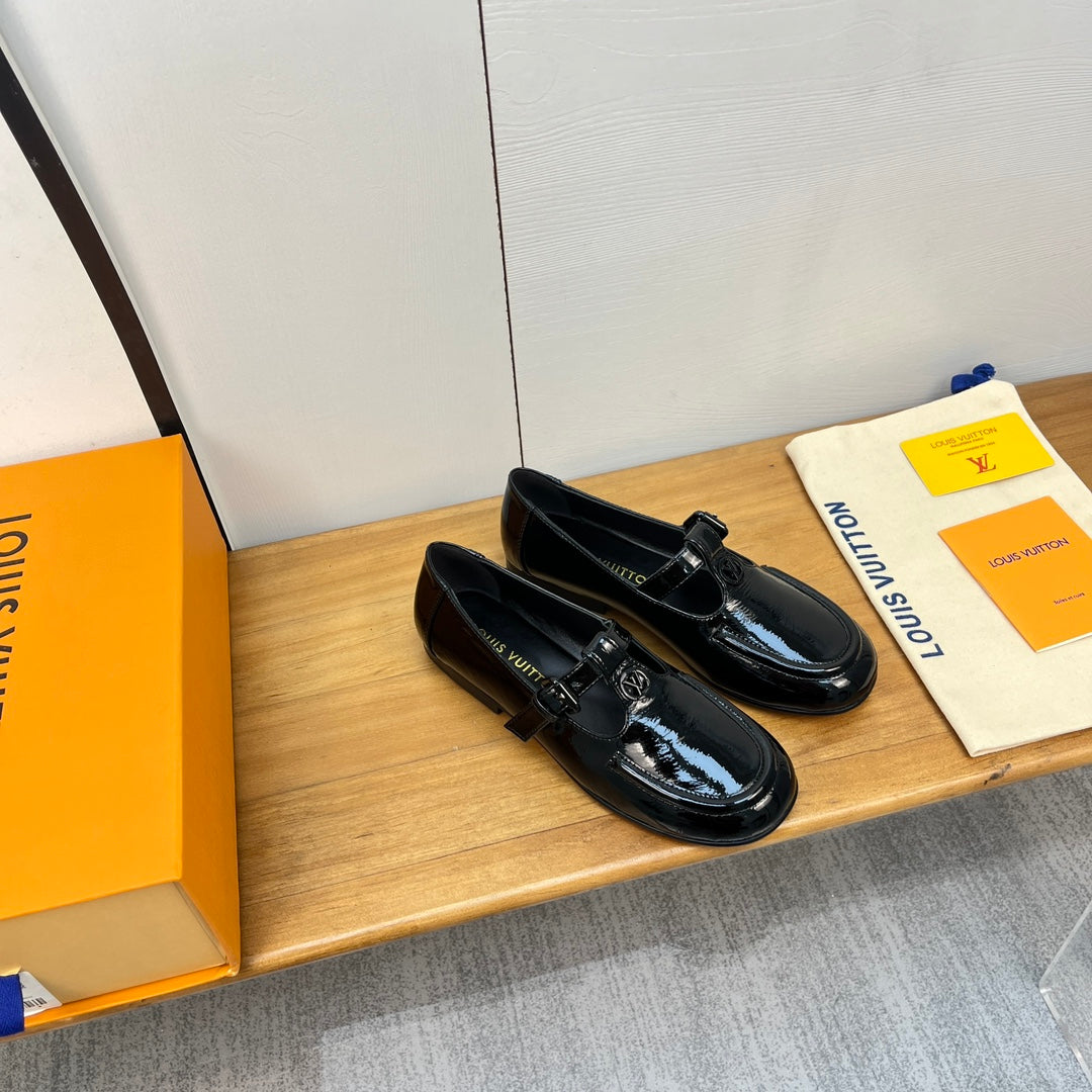 Louis Vuitton Soho Flat Mary Jane Black Calfskin