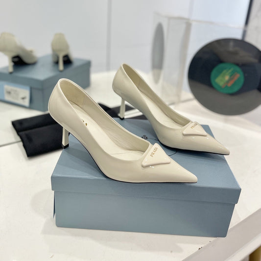 PRADA Pumps 75 White Patent Leather