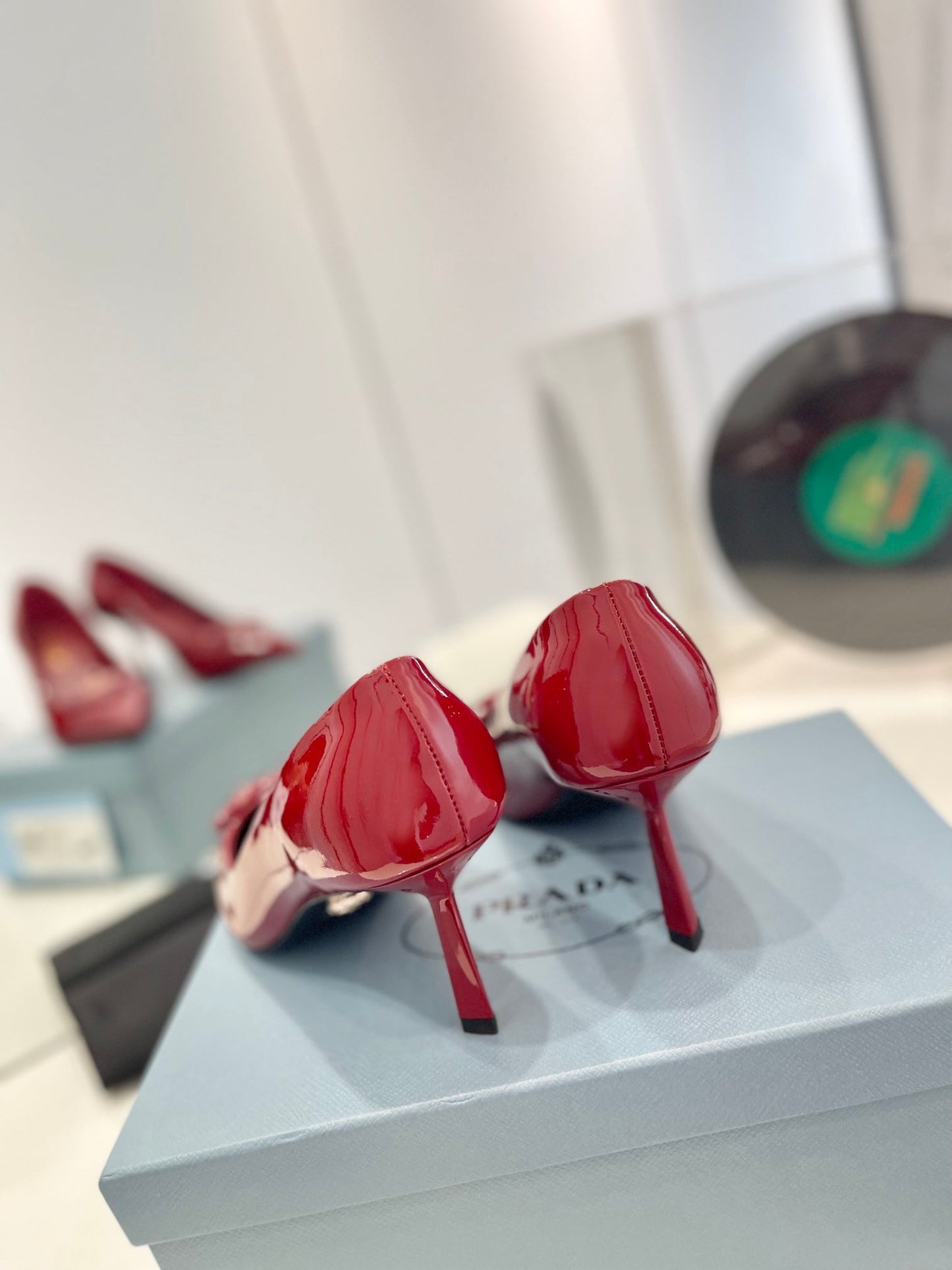 PRADA Pumps 75 Red Patent Leather