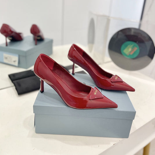 PRADA Pumps 75 Red Patent Leather