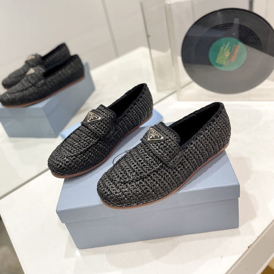 PRADA Crochet Loafer 10mm Black