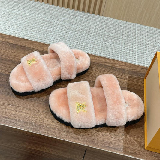 Louis Vuitton Sunset Flat Comfort Mule Pink Wool