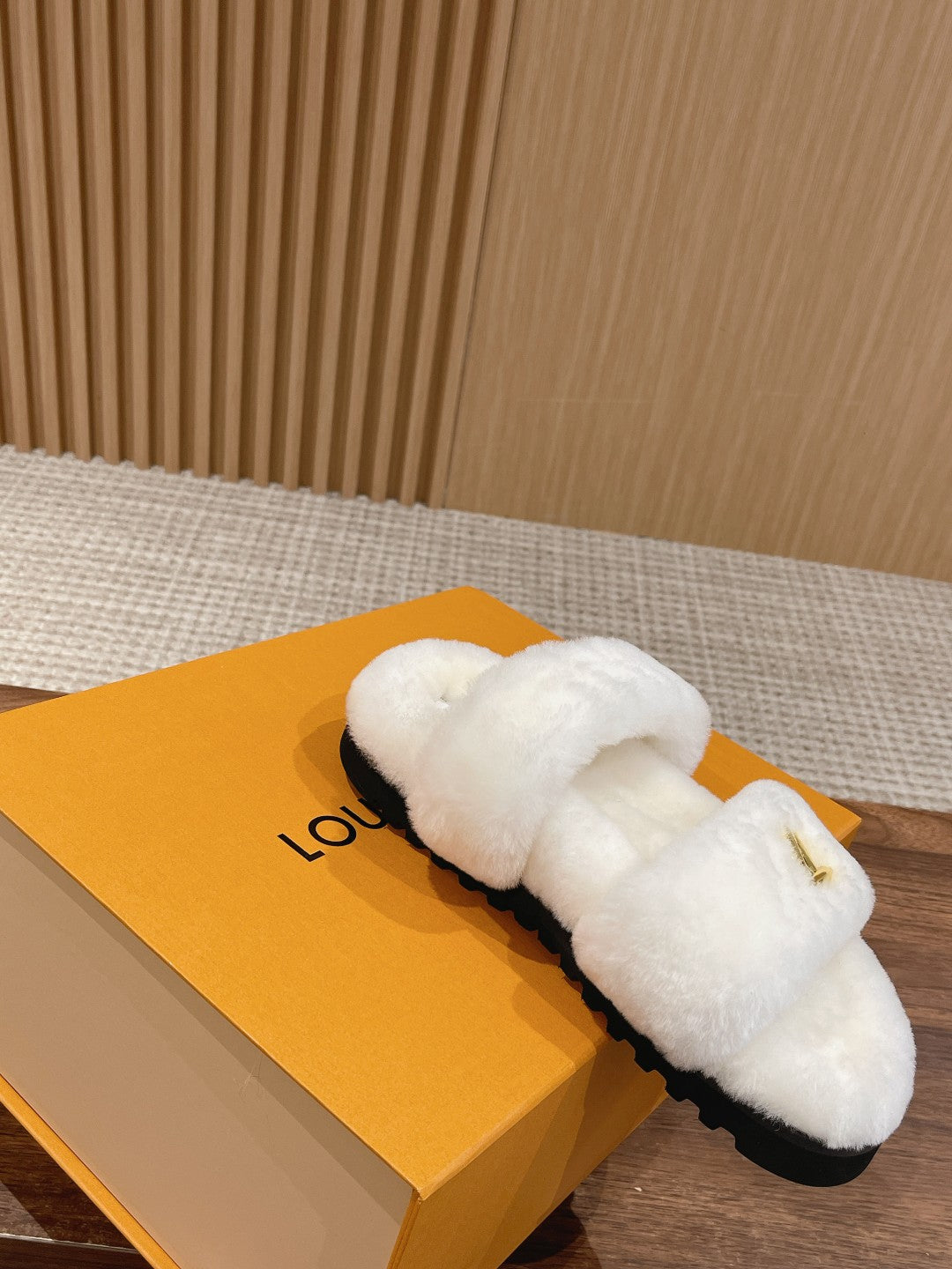 Louis Vuitton Sunset Flat Comfort Mule White Wool