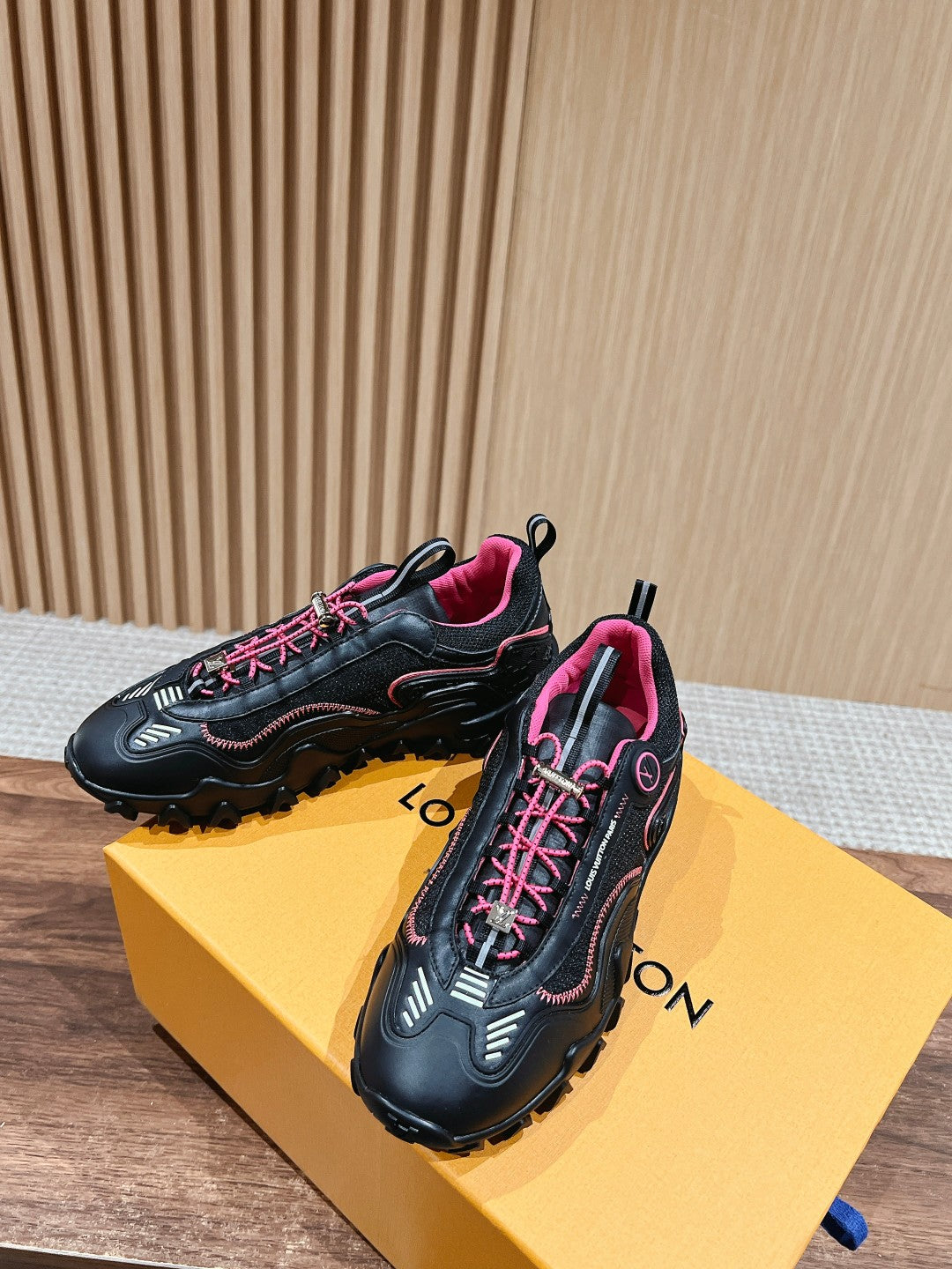 Louis Vuitton Rush Sneaker Black Mix Pink Cowhide