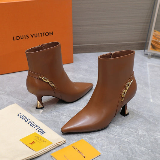 Louis Vuitton Sparkle Ankle Boots 70mm Brown Cowhide