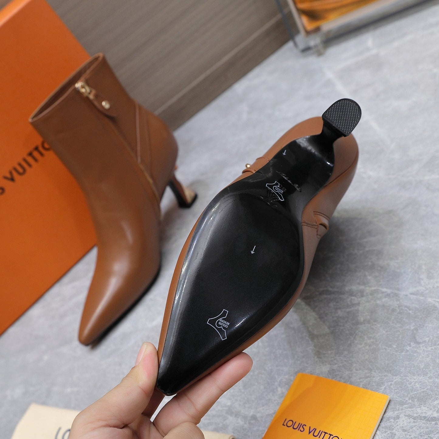 Louis Vuitton Sparkle Ankle Boots 70mm Brown Cowhide