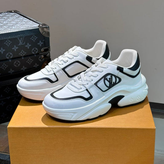 Louis Vuitton NEO RUN AWAY SNEAKER WHITE MIX BLACK CALFSKIN