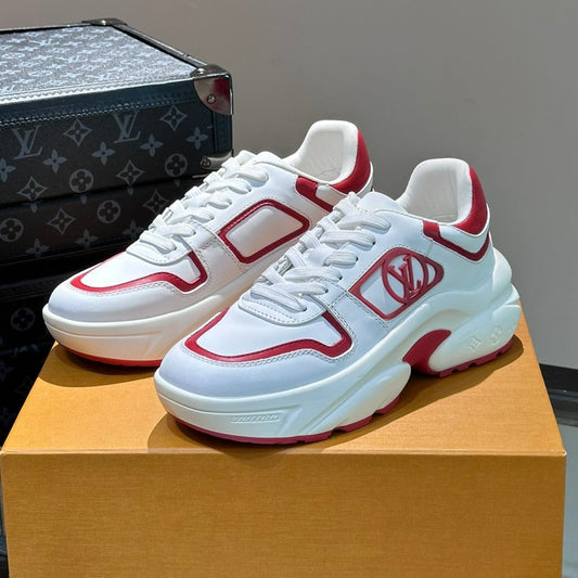 Louis Vuitton NEO RUN AWAY SNEAKER WHITE MIX RED CALFSKIN