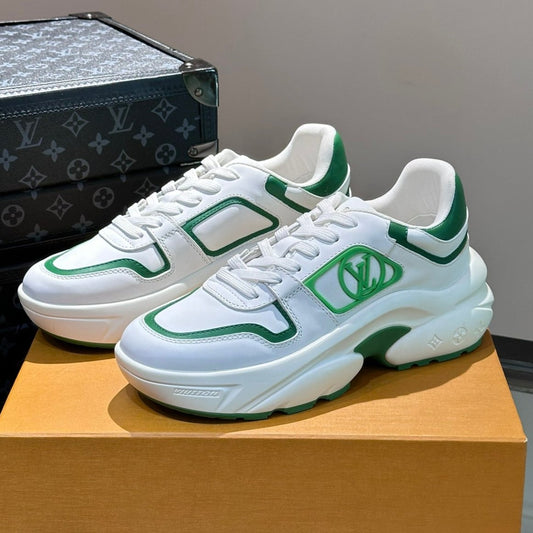 Louis Vuitton NEO RUN AWAY SNEAKER WHITE MIX GREEN CALFSKIN