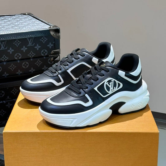 Louis Vuitton NEO RUN AWAY SNEAKER BLACK MIX WHITE CALFSKIN