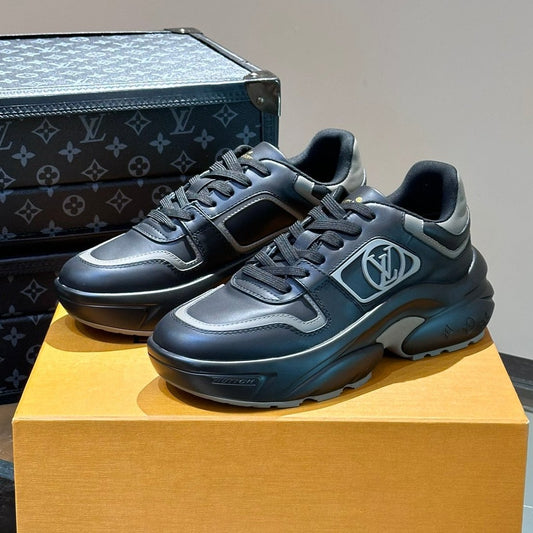 Louis Vuitton NEO RUN AWAY SNEAKER BLACK MIX GREY CALFSKIN