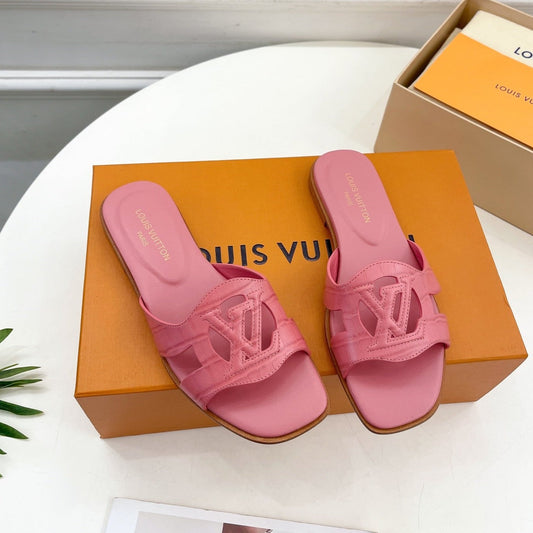 Louis Vuitton isola flat mule pink calfskin