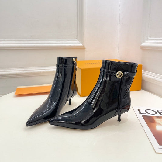 Louis Vuitton Stellar Ankle Boot 40mm Glossy Black Calfskin