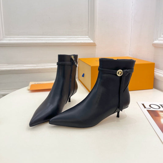 Louis Vuitton Stellar Ankle Boot 40mm Plain Black Calfskin