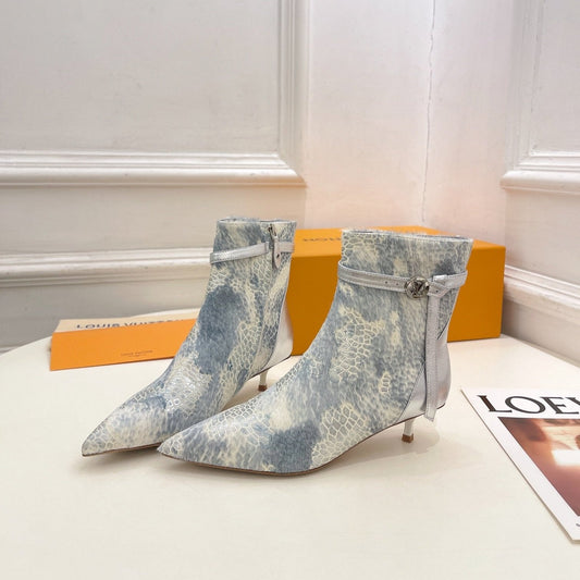 Louis Vuitton Stellar Ankle Boot 40mm White Mix Blue Calfskin