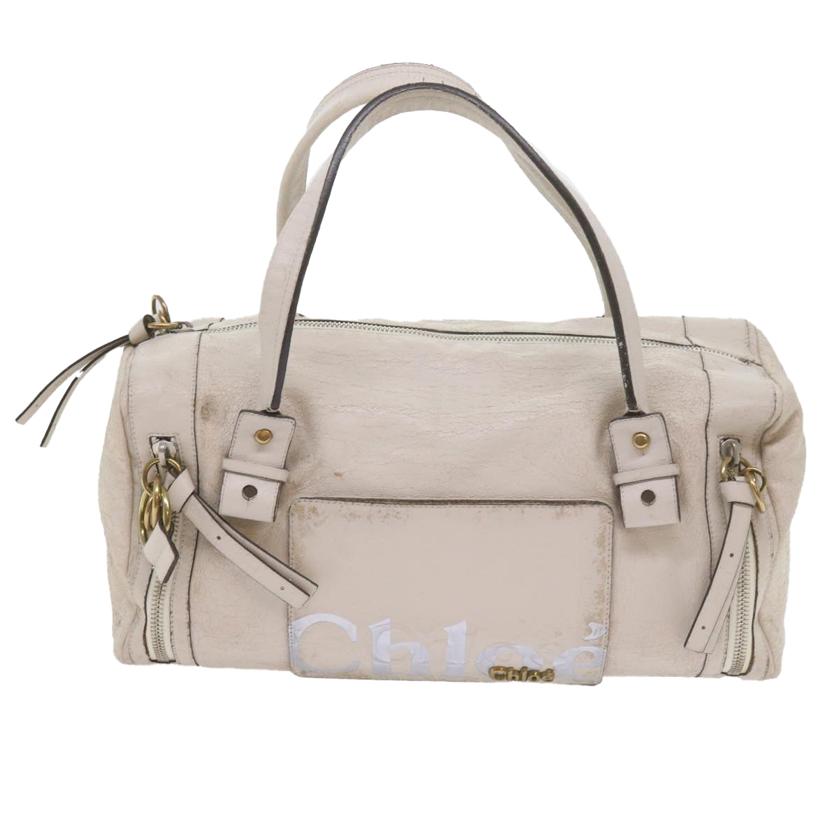 Chloe Hand Bag Leather 2Set White ki3822