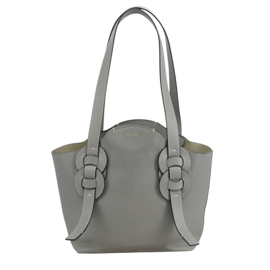 Chloe Darryl Tote Bag Leather Gray Gold ki5336