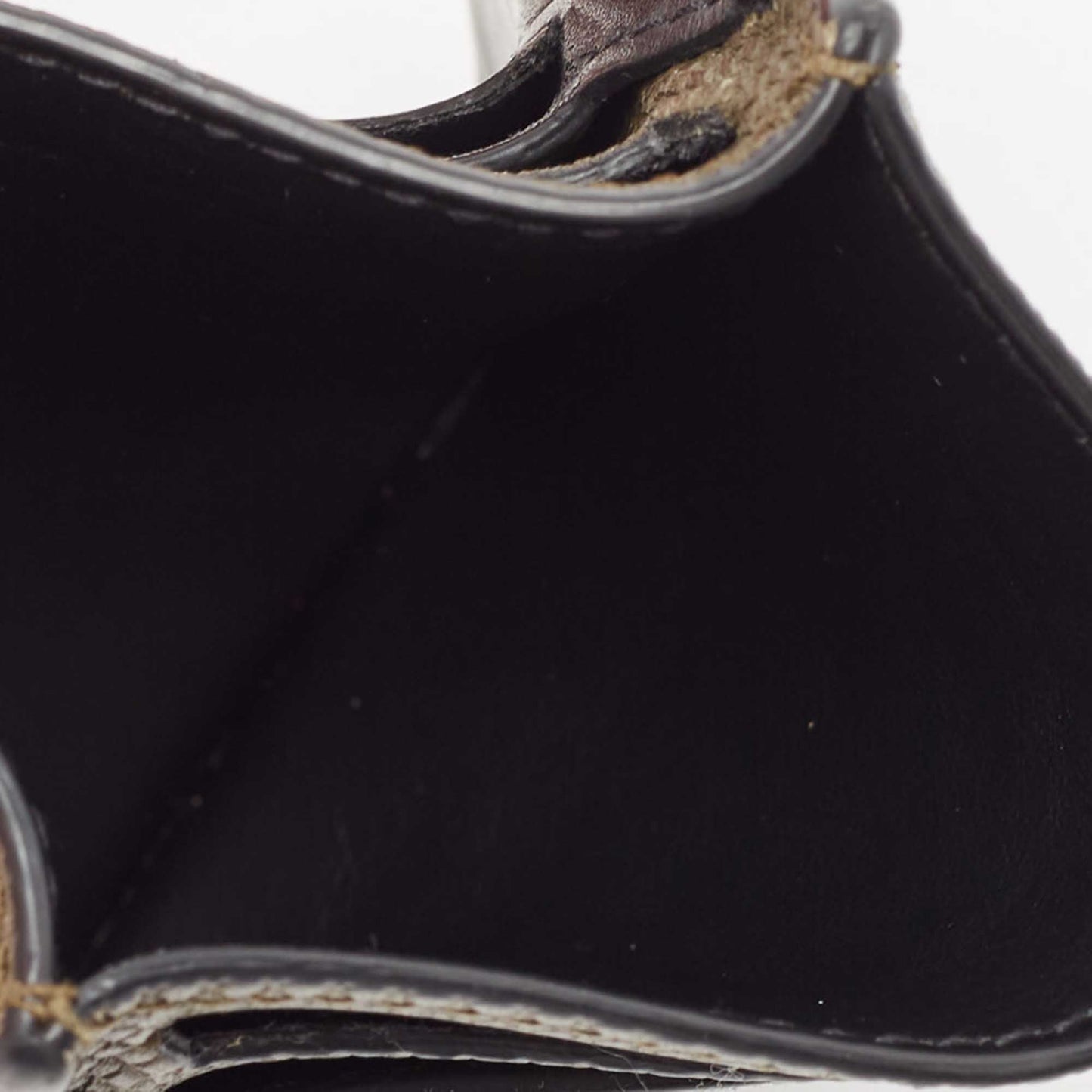 BOTTEGA VENETA Black/Olive Green Leather Card Holder