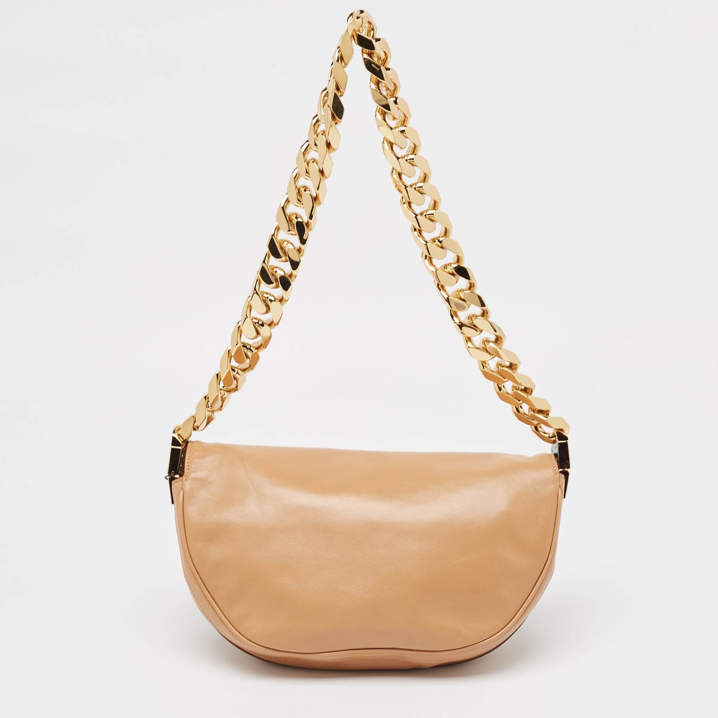 BURBERRY Beige Soft Leather Small Olympia Bag