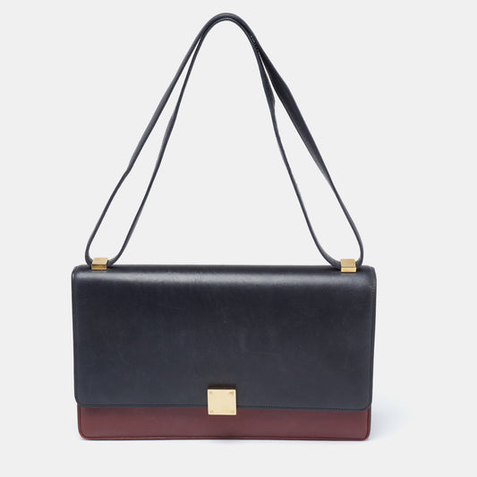 Celine Black/Red Leather Medium Case Bag