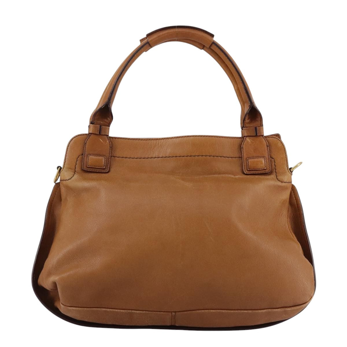 Chloe Margaret Hand Bag Leather 2way Brown Gold mr897