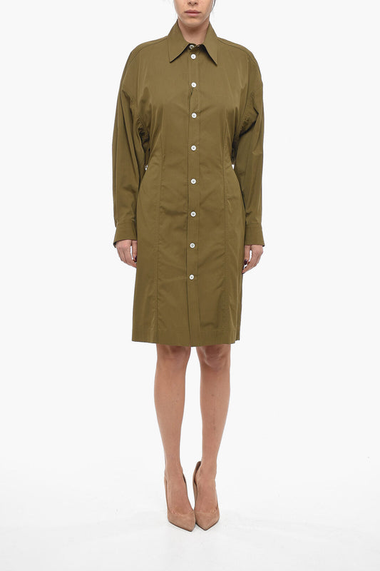 Bottega Veneta Oversized Shirt Dress Brown