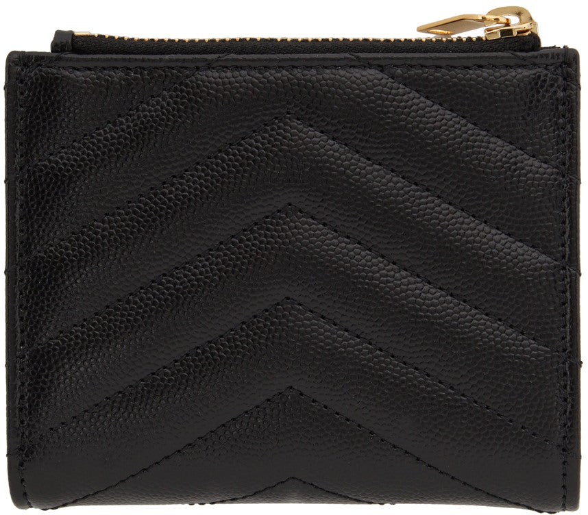 Saint Laurent Monogram Zipped Leather Wallet