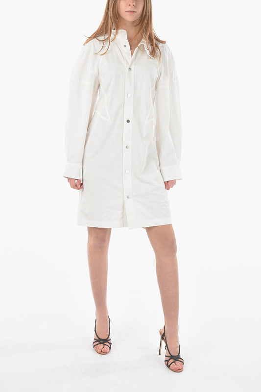 Bottega Veneta Snap Button COMPACT Shirt Dress White
