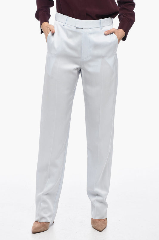 Bottega Veneta Straight-Fit FLUID Pants Blue