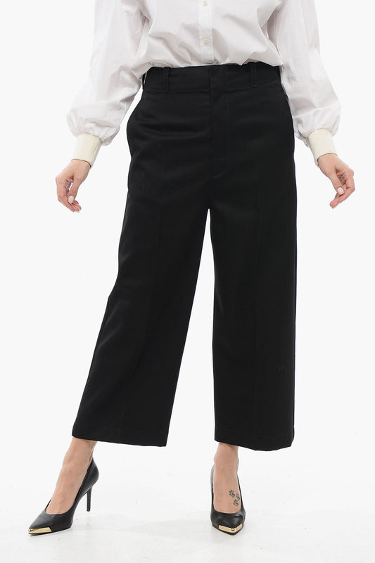 Bottega Veneta Wool Cropped Pants Black