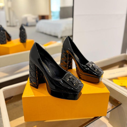 Louis Vuitton Shake Pump 120mm Glossy Black Cowhide