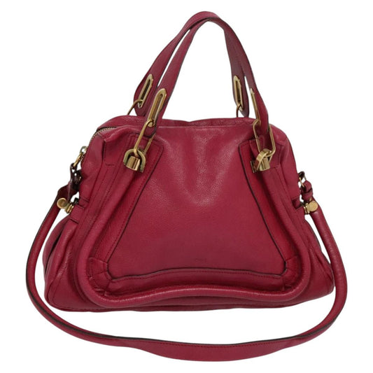 Chloe Paraty Hand Bag Leather 2way Pink Gold yk17155