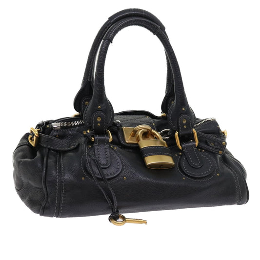 Chloe Paddington Hand Bag Leather Black yk8557